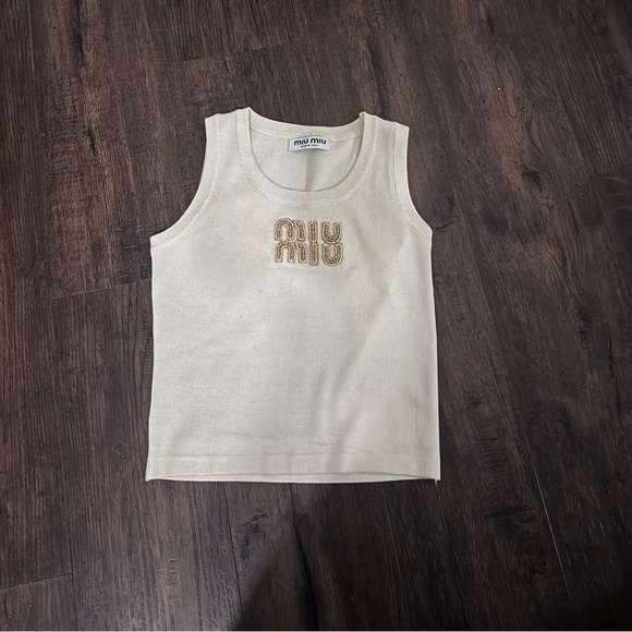 Miu Miu Tops - Miu Miu Cream Tank Top